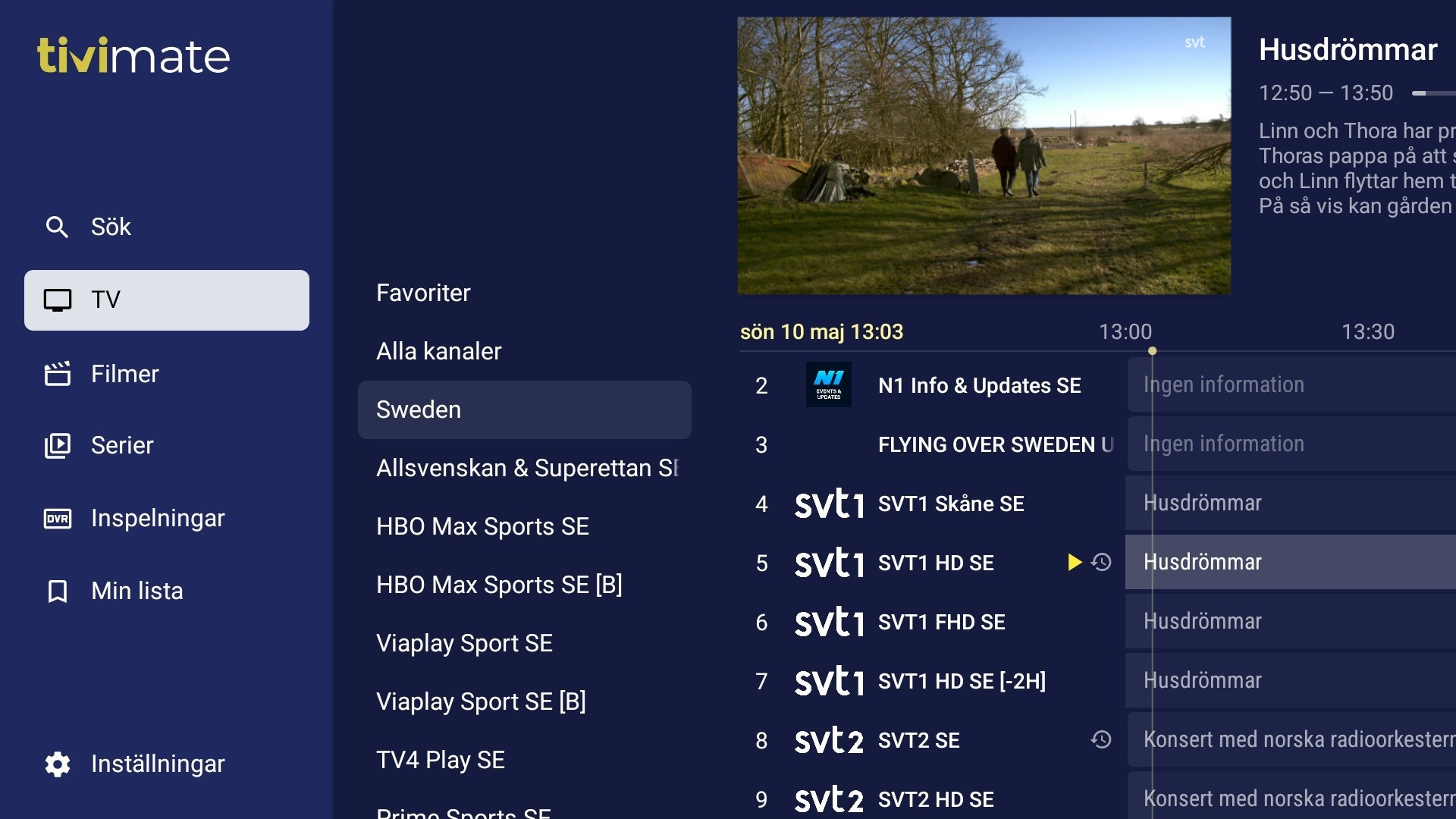 Screenshot 1 av gränssnittet